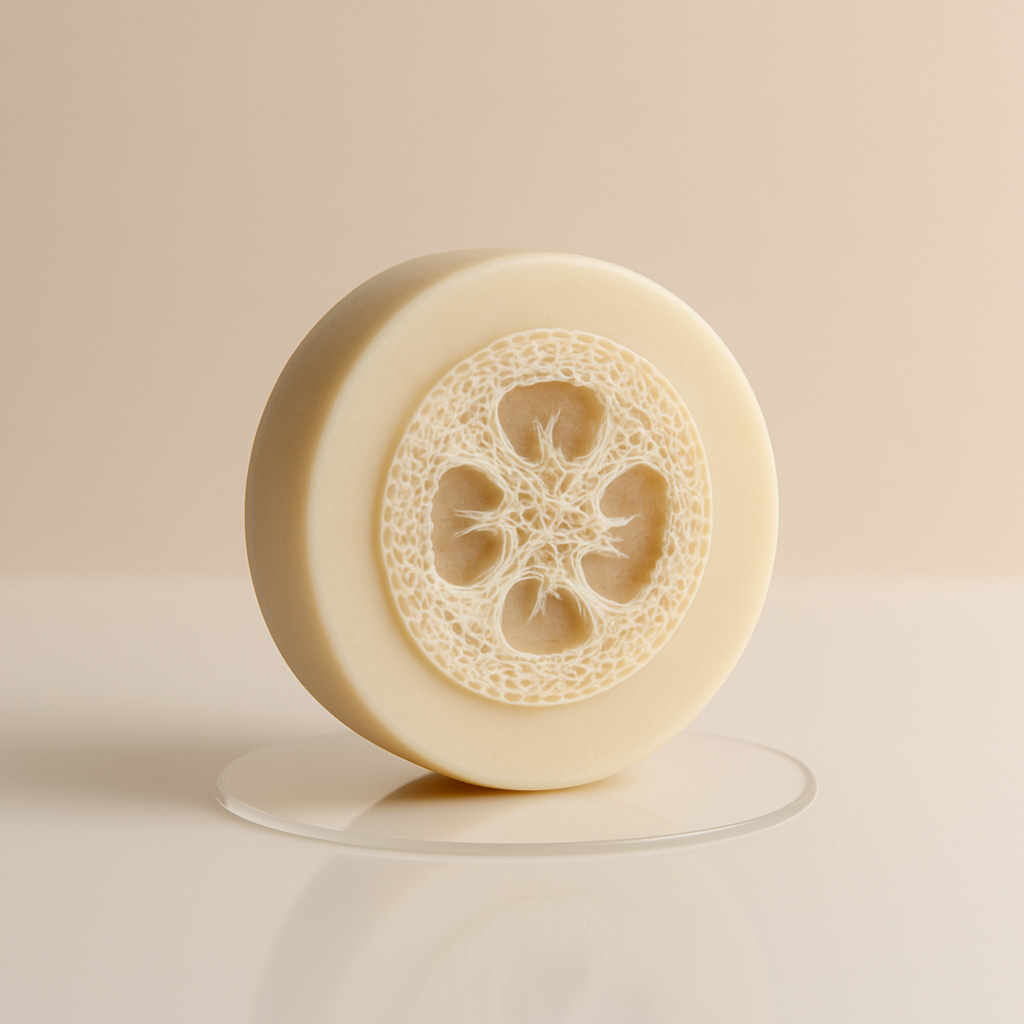 Lotus Buff Goat-Milk Loofah Soap Bar