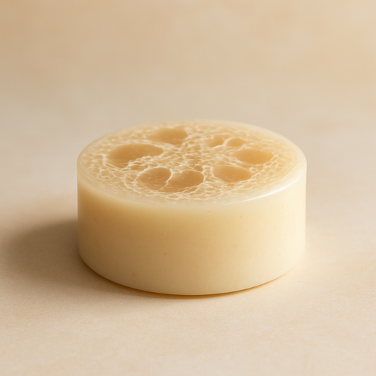 Lotus Buff Goat-Milk Loofah Soap Bar