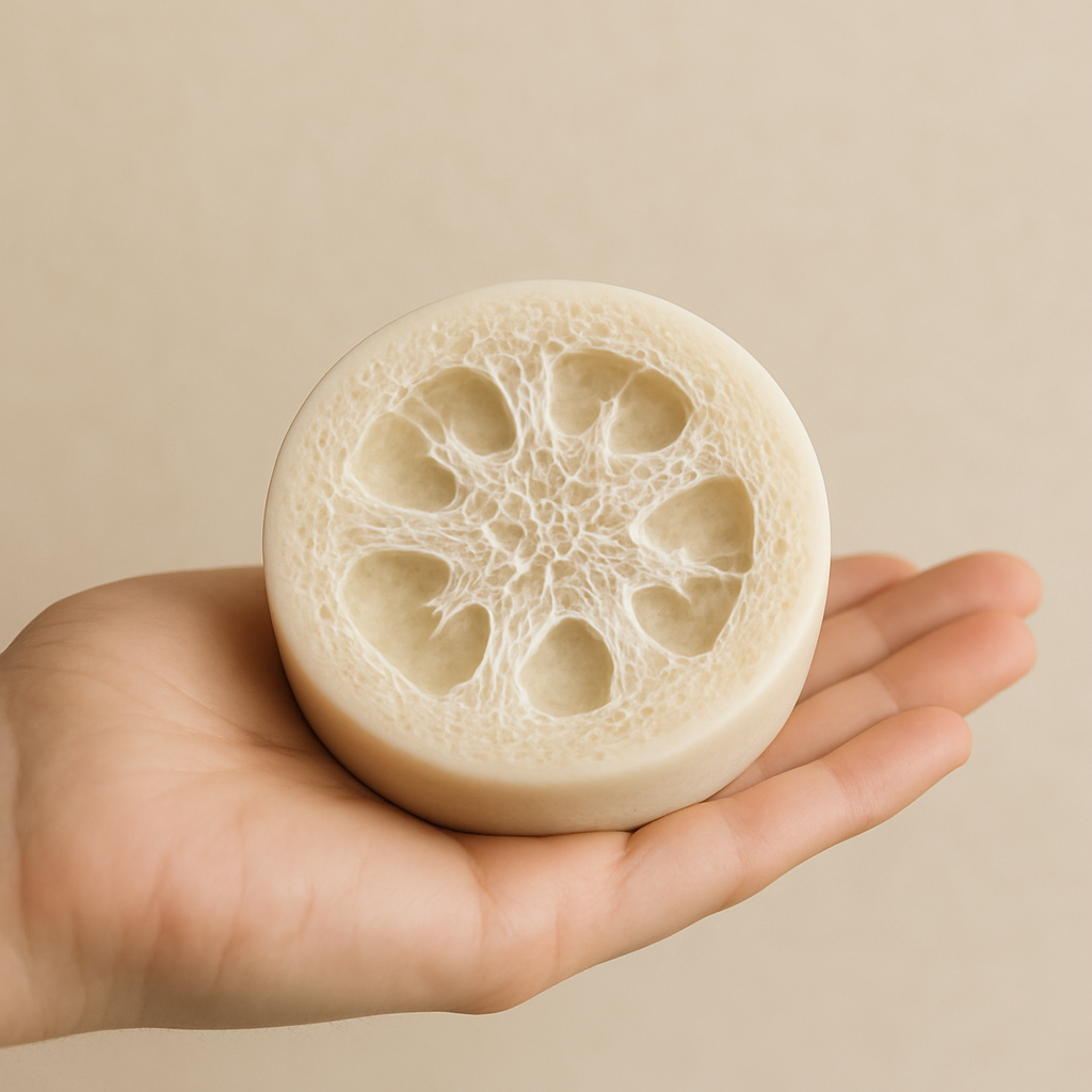 Lotus Buff Goat-Milk Loofah Soap Bar